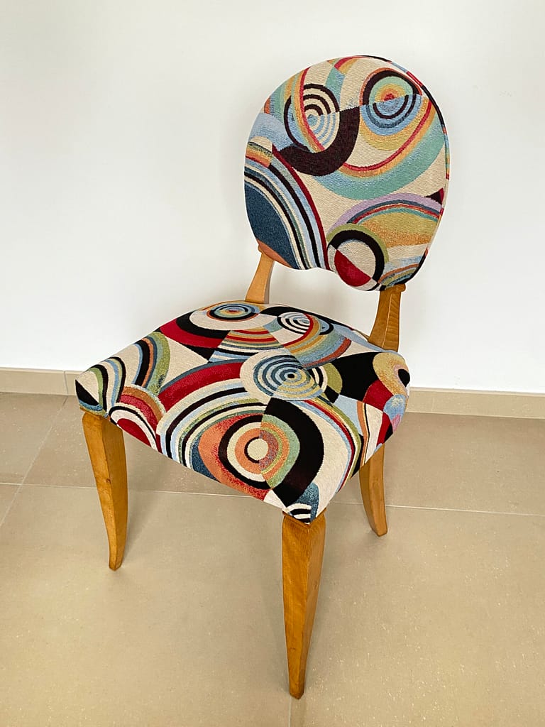 Chaise Art Déco tissu Delaunay